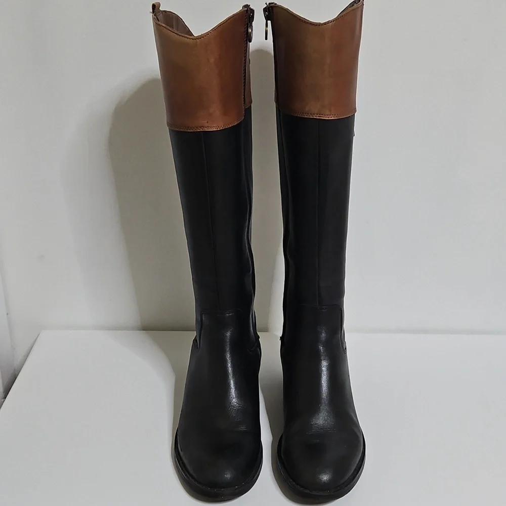 Franco Sarto Over the Calf Leather Boots Size 6